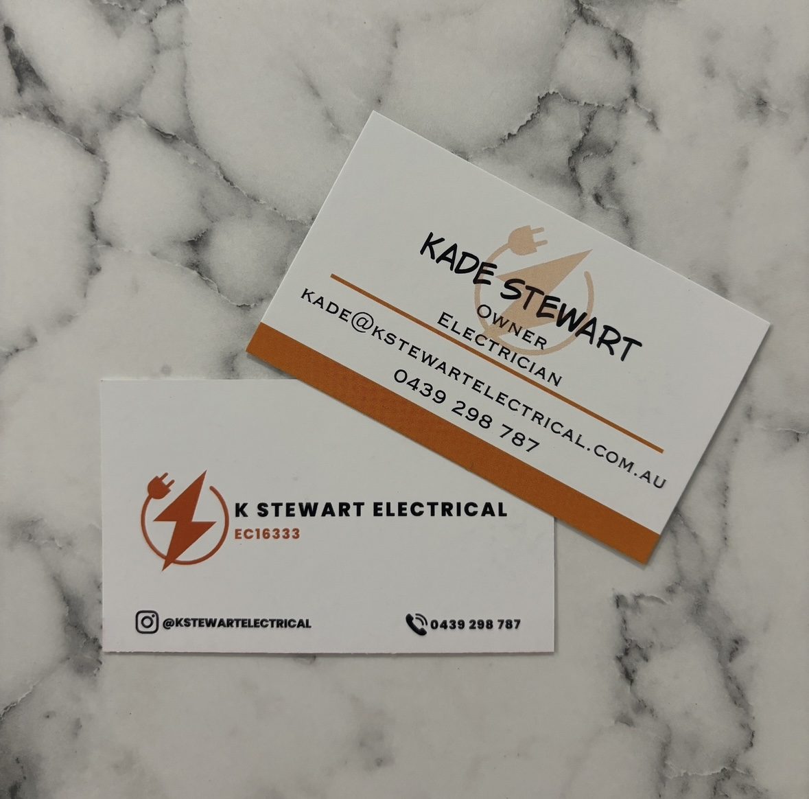 K Stewart Electrical professional business cards